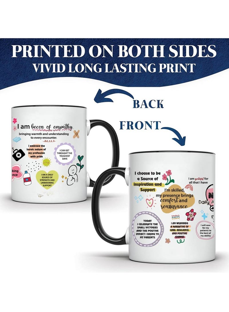 PRINTSHOP4ME Nurse Day Black Ceramic Coffee Mug - Double-Sided Printed - Gift for International Nurses Day - Nurse Appreciation Gifts - Perfect for Medical Professionals, Students - Nurses Week Gift - Image 3
