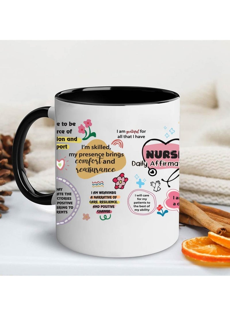 PRINTSHOP4ME Nurse Day Black Ceramic Coffee Mug - Double-Sided Printed - Gift for International Nurses Day - Nurse Appreciation Gifts - Perfect for Medical Professionals, Students - Nurses Week Gift - Image 5
