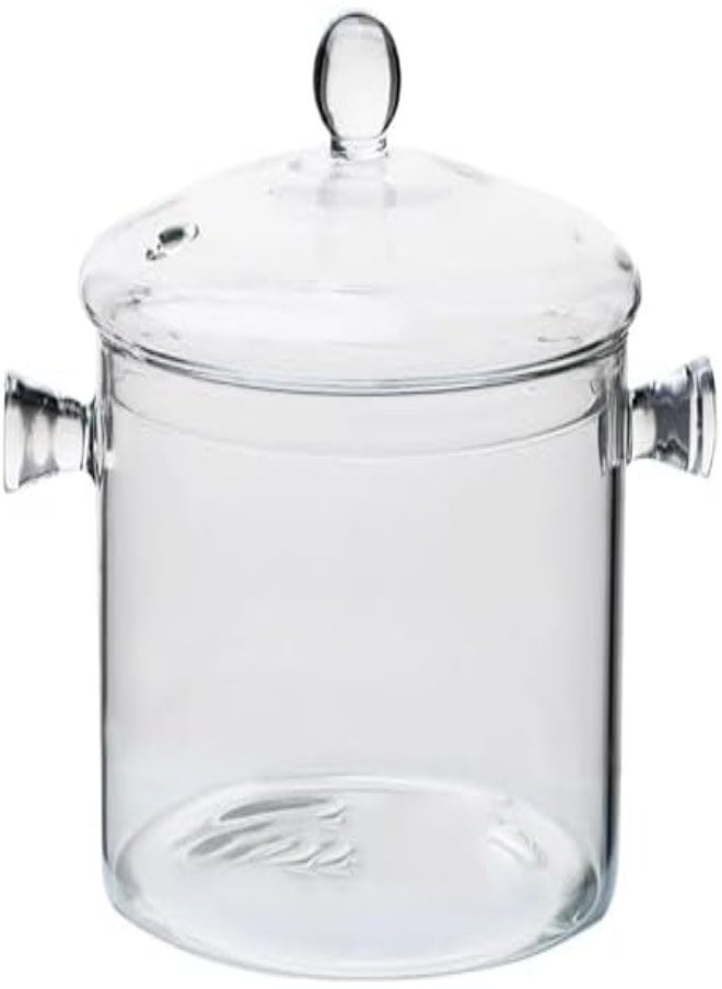AKDC Jjone Glass Saucepan, 1500Ml Thick Borosilicate Glass Pot, Clear Glass Cooking Pot, Glass Saucepan With Cover, Heat-Resistant Glass Stovetop Pot - Safe For Pasta Noodle, Soup, Milk (A)  - Image 2