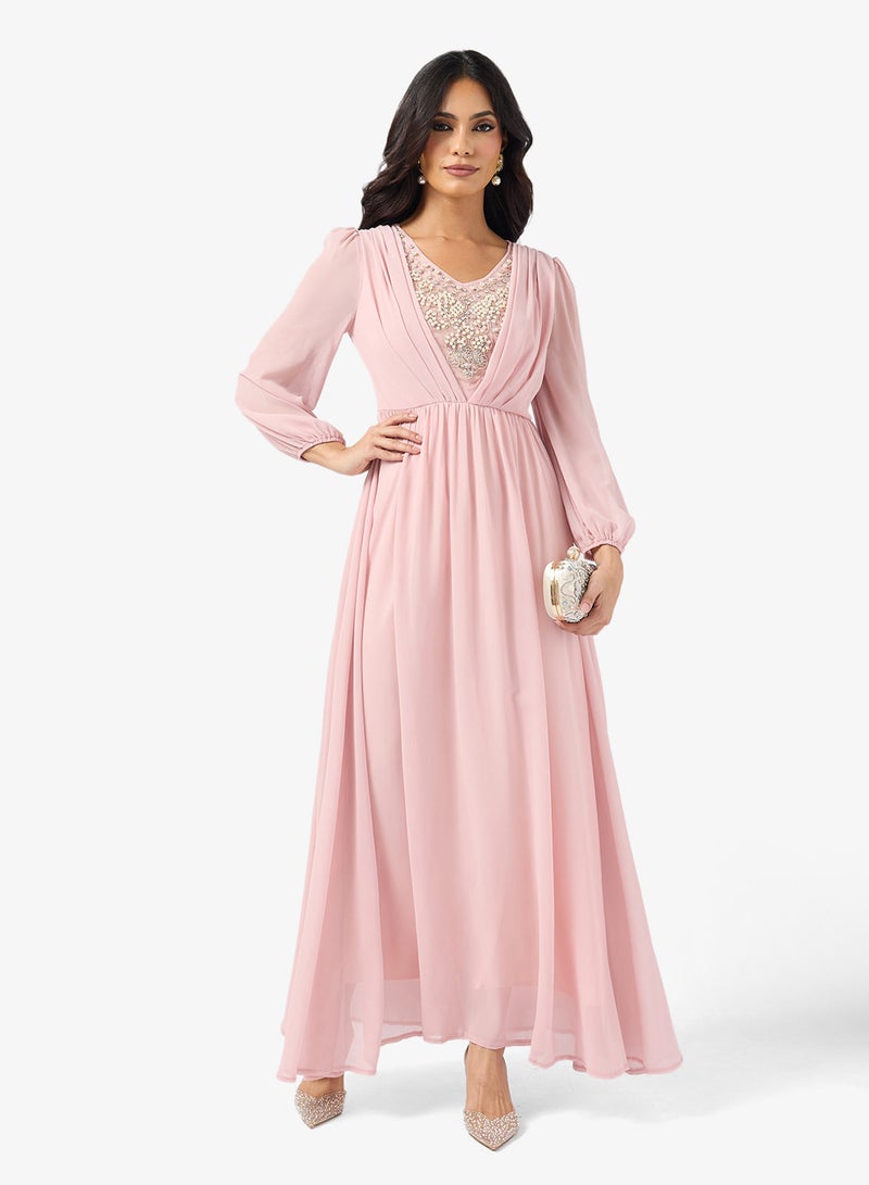 خزانة فستان أليبي مزين بالياقة - Image 1