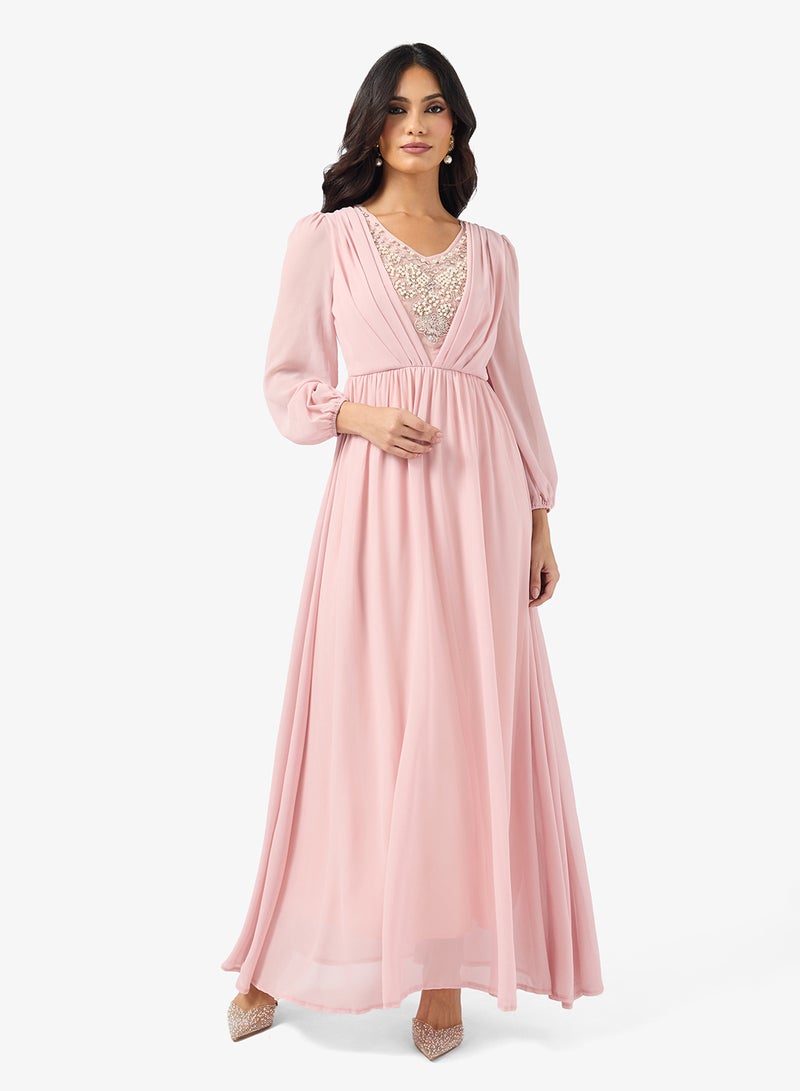 خزانة فستان أليبي مزين بالياقة - Image 4