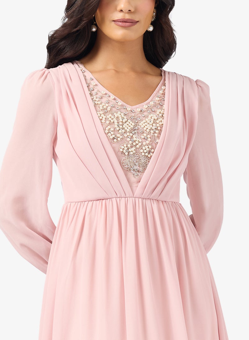 خزانة فستان أليبي مزين بالياقة - Image 3