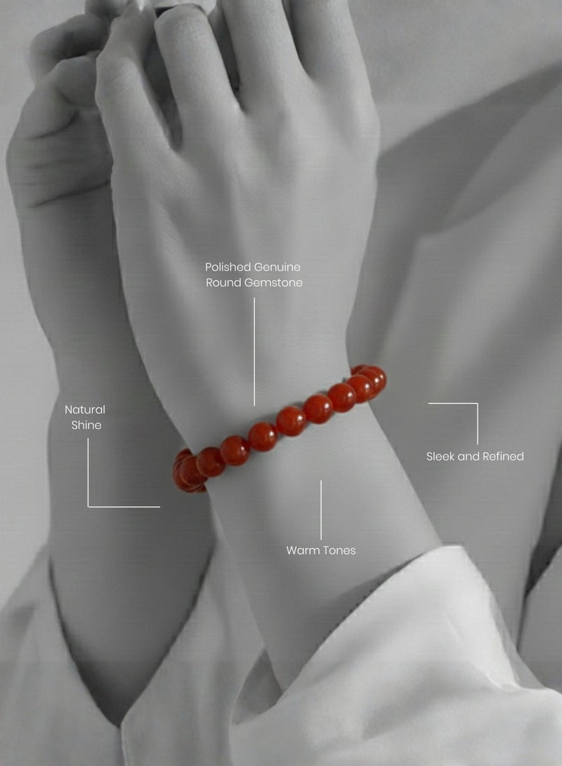 British Fossils Natures Gift Chip Bracelet Carnelian - Image 2