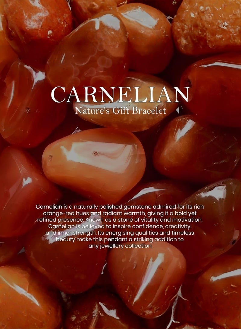British Fossils Natures Gift Chip Bracelet Carnelian - Image 1