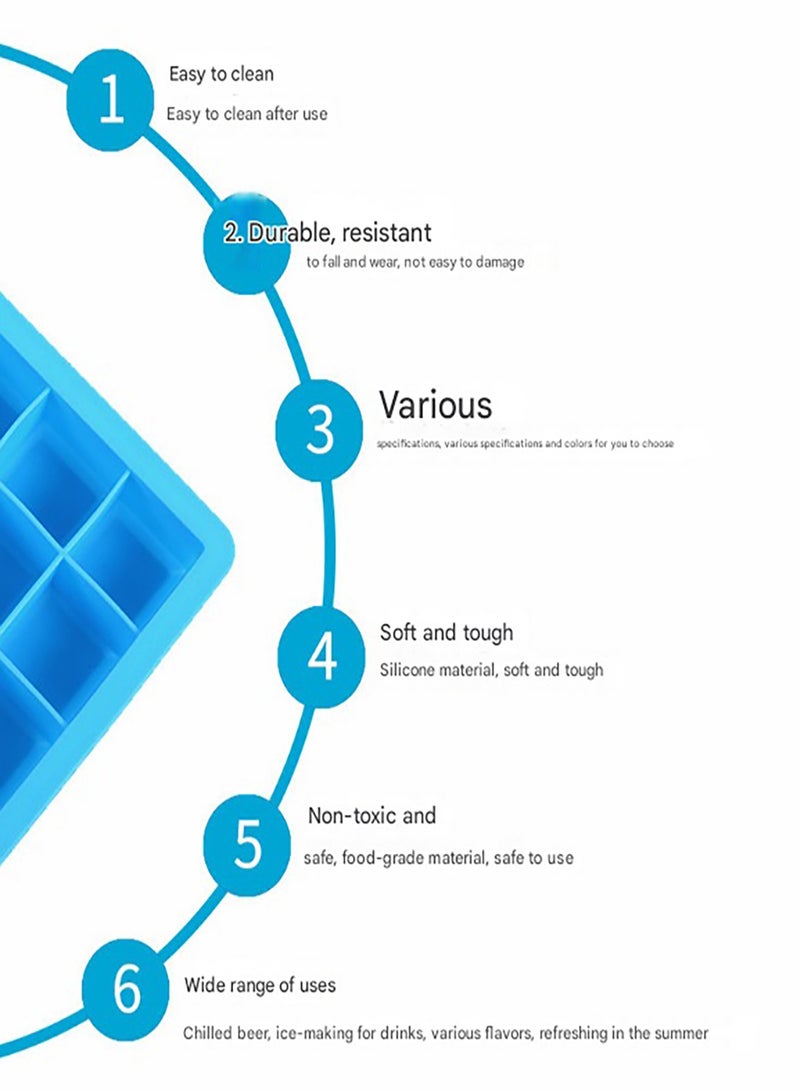 MHD Ice Maker Box Household Food Grade Ice Maker 24 Square Ice Cube Cube Silicone Ice Cube Mold  - Image 2