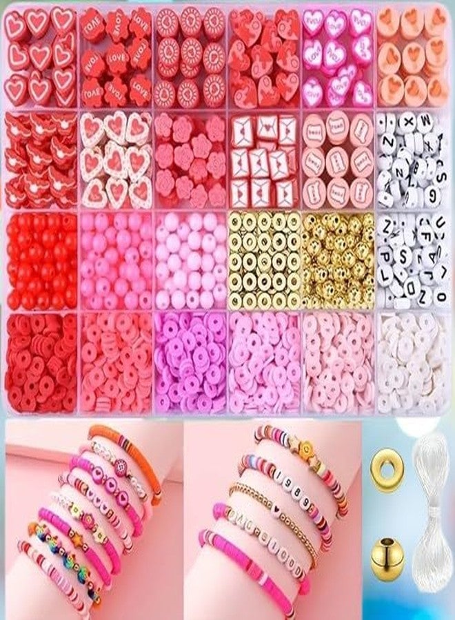 TRYV DIY Jewelry Making Kit for Girls - 1480+ Beads for Bracelets, Alphabet Beads, Charms & Strings | Preppy Clay Beads Bracelet Kit | DIY Craft Kit Gift for Kids & Girls | Friendship & Art Project Set - Image 1