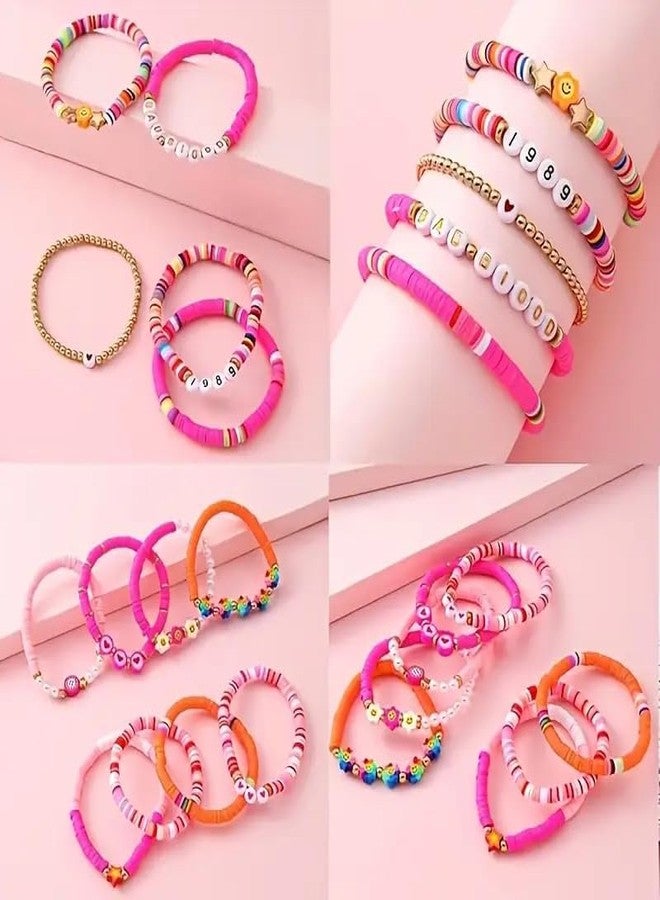 TRYV DIY Jewelry Making Kit for Girls - 1480+ Beads for Bracelets, Alphabet Beads, Charms & Strings | Preppy Clay Beads Bracelet Kit | DIY Craft Kit Gift for Kids & Girls | Friendship & Art Project Set - Image 3