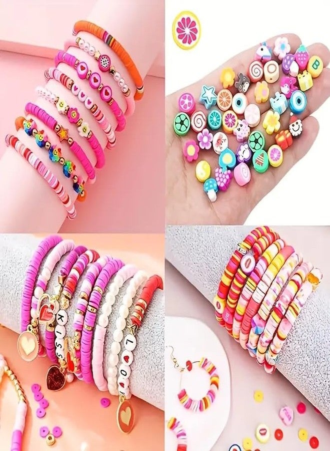 TRYV DIY Jewelry Making Kit for Girls - 1480+ Beads for Bracelets, Alphabet Beads, Charms & Strings | Preppy Clay Beads Bracelet Kit | DIY Craft Kit Gift for Kids & Girls | Friendship & Art Project Set - Image 5