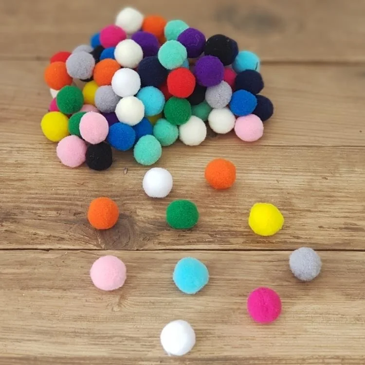 ماشو تريند Plush Pompom 20 mm - Colorful Pompom 50 Pieces - Plush Pompom - Ornamental Pompom