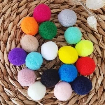 ماشو تريند Plush Pompom 20 mm - Colorful Pompom 50 Pieces - Plush Pompom - Ornamental Pompom