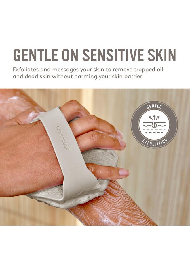 Sud Scrub ® Antimicrobial Silicone Body Scrubber, Exfoliating Body Scrubber For Sensitive Skin, Eco Friendly Shower Scrubber For Body, Silicone Body Brush For Showering, Clay  - Image 3