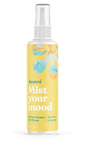 ASUTRA Multi-Use Essential Oil Aromatherapy Spray (Tea Tree & Juniper), 4 fl oz – Mist for Face, Body, Rooms & Linens – Car, Fabric, and Bathroom Freshener - Image 1