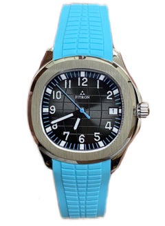 Fitron Men’s Wrist Watch with Tiffany Rubber Strap, Stainless Steel Case and Black Dial  - Image 2