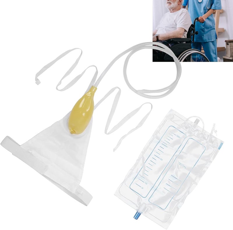 كلاراكو كيس بول للبالغين، جهاز بول للرجال، كيس بول قمعي للمرضى المسنين المعرضين للخطر، كيس بول قمعي، كيس بول للرجال للسفر 1000 مل - Image 2