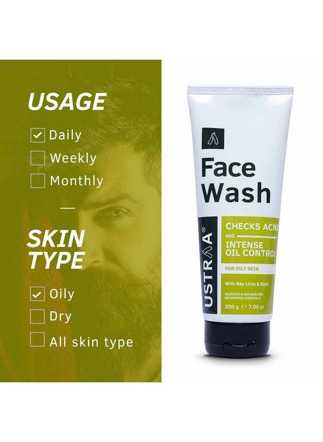 Ustraa - Face Wash For Oily Skin 100G Especially For Oily Skin For Acneprone Skin No Sulphate No Paraben Checks Acne And Blackheads - Image 1