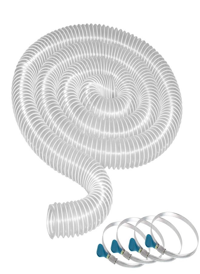 Oycevila 2 1/2" x 10' Flexible Clear PVC Dust Collection Hose - Puncture Resistant with Carbon Steel Wire Coil for Dust Collectors with 2 1/2" Ports - Image 1