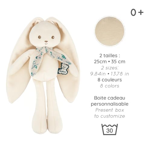 Kaloo Lapinoo My First Friend Corduroy Rabbit - Machine Washable - 10” Tall in Gift Box - Cream Ages 0+ - K969942 - Image 3