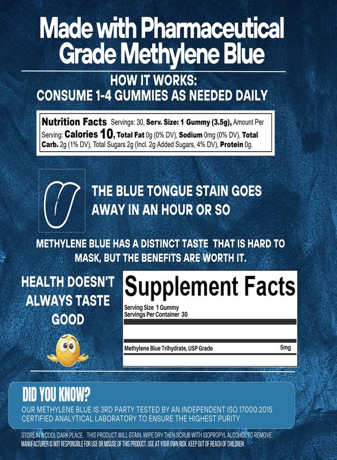 METHYLENE BLUE CO Methylene Blue 5mg 30ct, The First of its Kind, 3rd Party Tested No Heavy Metals, USP - Proud American Company - Image 2