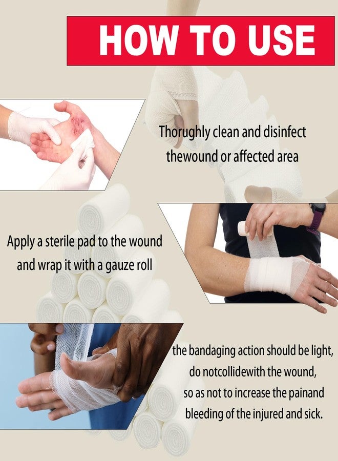 KIWAEZS 32 Pack Gauze Rolls Bandages 4 ” x 4.1 yd Premium Quality Lint and Latex-Free Conforming Stretch Designed for Effective Wound Care for Wound Dressing Support (Individually Packed - Image 4