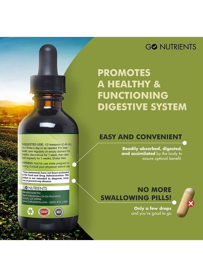 Go Nutrients Intestinal Edge - Digestive Supplement with Black Walnut Hull, Orange Peel, Lavender Flower, Gentian Root, Clove Bud, Wormwood Leaf/Stem, Non-GMO, Soy-Free - 60mL (2 oz.) - Image 4