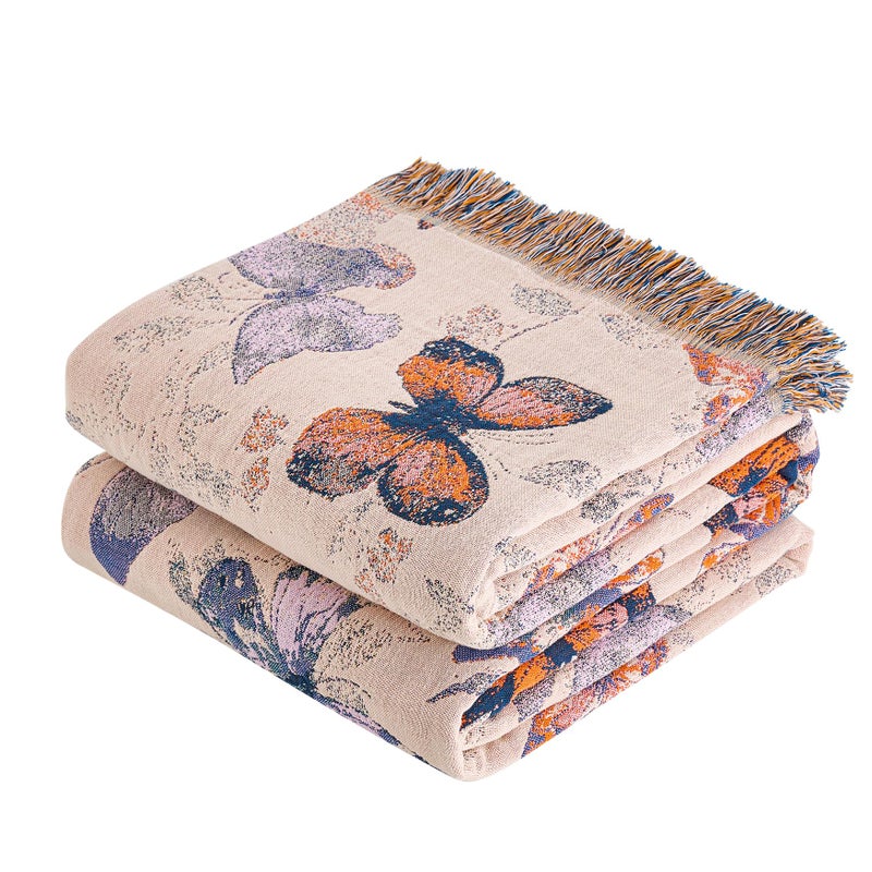 VANJOROY Boho Throw Blanket 100 Organic Cotton Breathable Ultra Soft 60 x 80 Bed Quilt Throw All Season Floral Rustic Farmhouse Decor Luxury Reversible Blanket for Sofa Couch Chair and Gift - Image 2