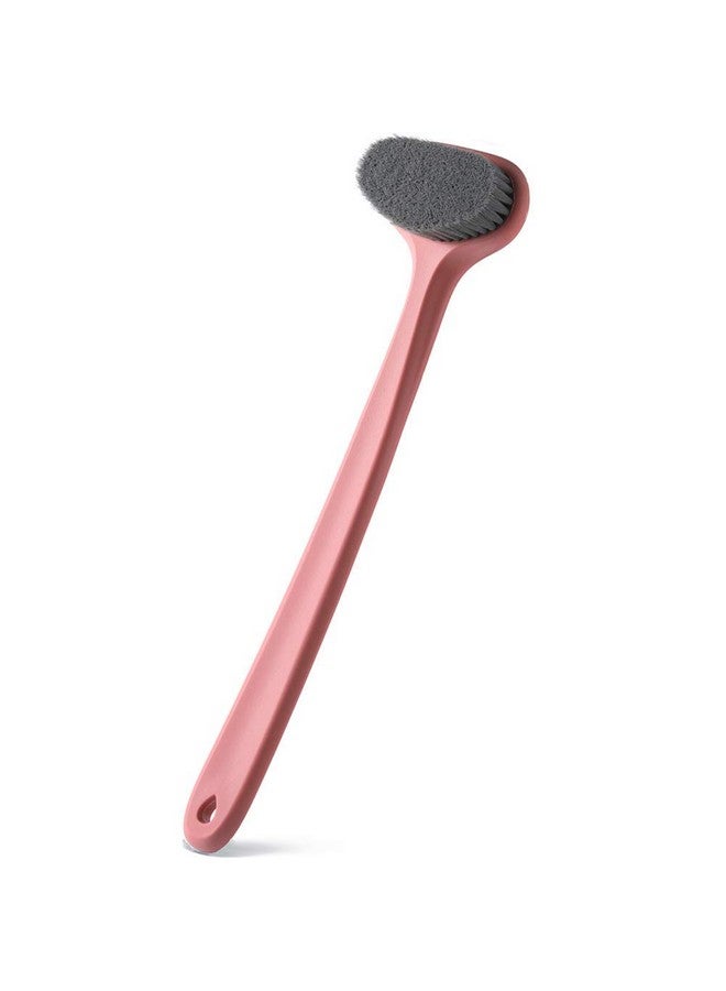 UNIQUE CART® Bath Body Brush with Comfy Bristles Long Handle Gentle Exfoliation Improve Skin's Health and Beauty Wet or Dry Brushing Back Scrubber for Shower (Coral) - Image 1