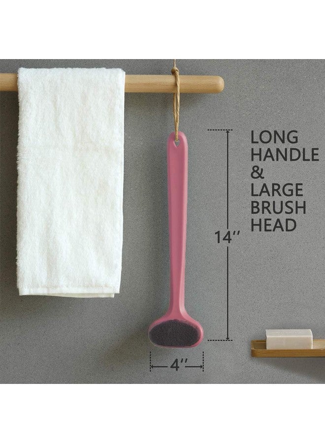 UNIQUE CART® Bath Body Brush with Comfy Bristles Long Handle Gentle Exfoliation Improve Skin's Health and Beauty Wet or Dry Brushing Back Scrubber for Shower (Coral) - Image 3