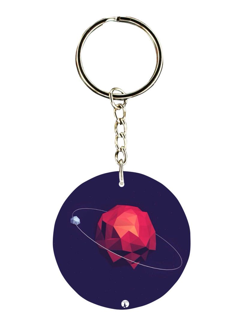 Double Sided Planet Printed Keychain