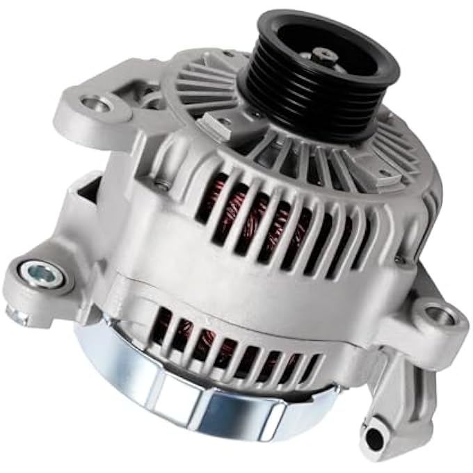 YOMALL Alternator 13873 136Amp 6-Groove Pulley for 2001-2006 Dakota 4.7L & 3.7L, for 2001-2003 Grand Cherokee 4.7L, for 2003-2006 Liberty 3.7L, for 2006 Raider 3.7L & 4.7L Alternator 13873N 56028692AA - Image 1