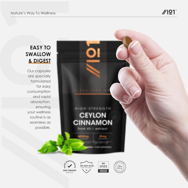 ALPHA01 Cinnamon Extract 6000mg - Standardised 15% Polyphenols from 43:1 Cinnamon Extract - 180 Vegan Tablets (6 Months Supply) â€“ Resealable and Recyclable Pouch by Alpha01 - Image 5