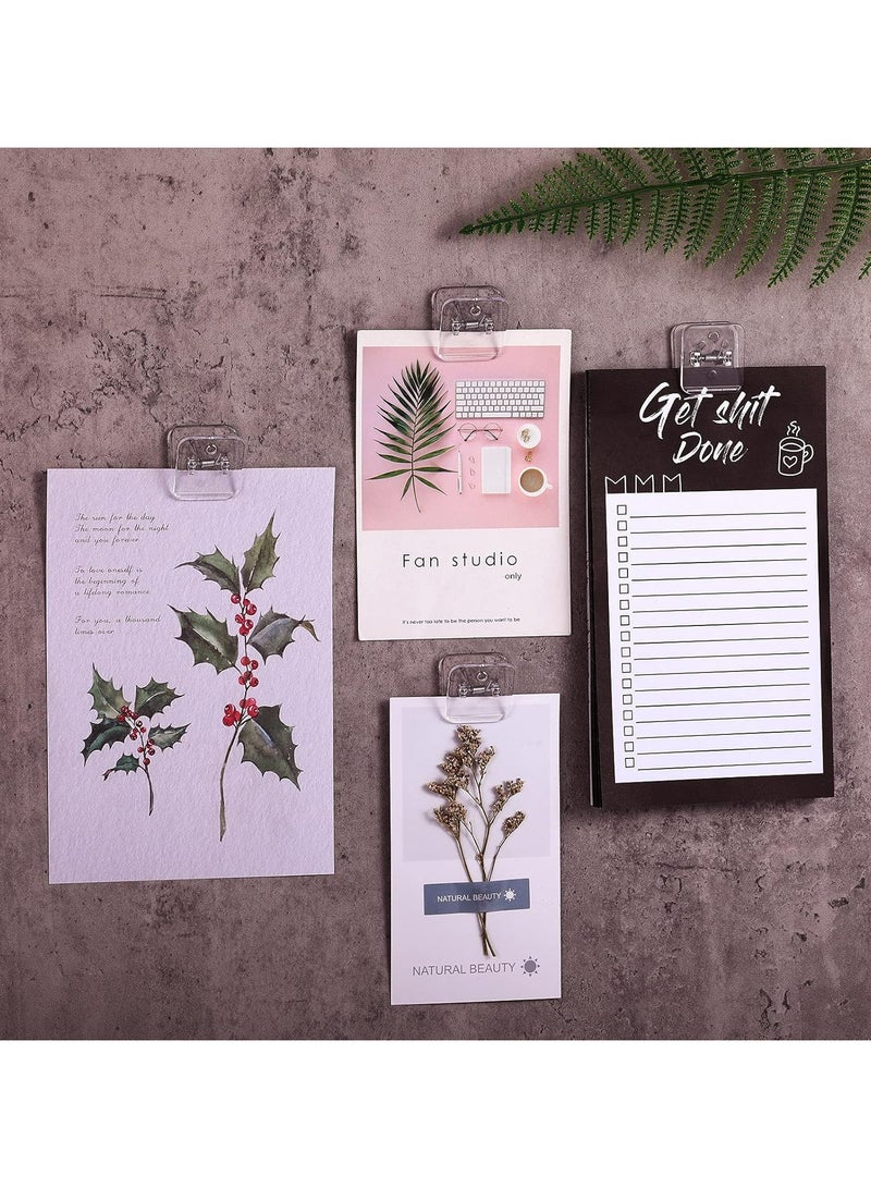 Oasisgalore Self-adhesive Clips Wall Shower Curtain Clips Photo Clips Spring Clips for Teacher Poster Home Office(Clear, 12 Pieces) - Image 5