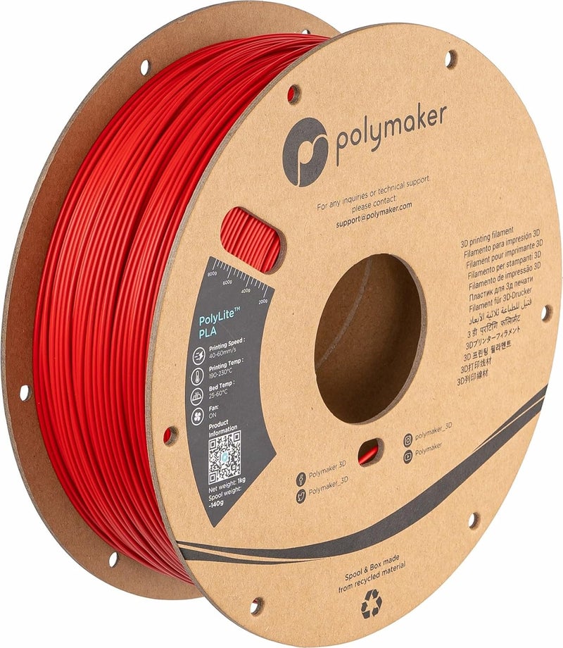 polymaker PLA Filament, Wine Red 3D Printing PLA Filament 1.75mm 1kg - PolyLite 3D Printer PLA Filament, Dimensional Accuracy +/- 0.03mm, Compatible with Most 3D Printer, Wine Red - Image 1
