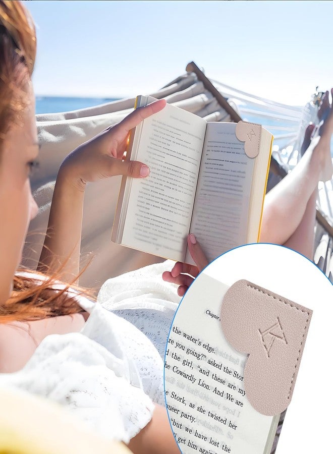 كيوان إل أس مجموعة من 3 فواصل كتب جلدية على شكل قلب قابلة للتخصيص، تحمل الأحرف الأولى من اسم المؤلف (AZ)، فواصل كتب زاوية مخصصة للقراءة للنساء والرجال والمعلمين والطلاب ومحبي الكتب، إكسسوارات كتب وهدايا لطيفة (وردي/أخضر/أسود 3G) - Image 5