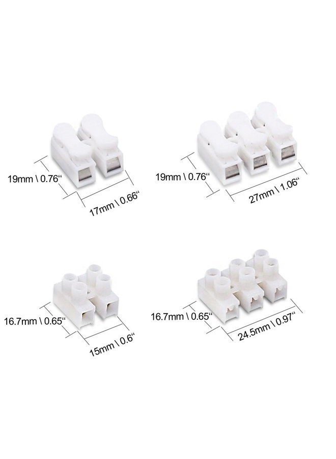 Rustark 100Pcs 2P CH2 + 3P CH3 Quick Connector Spring Wire Connector Screw Terminal Barrier Block for LED Strip Light Wire Connecting - 4 Styles - Image 3