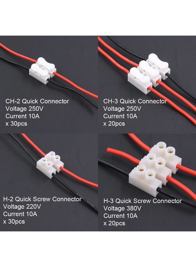 Rustark 100Pcs 2P CH2 + 3P CH3 Quick Connector Spring Wire Connector Screw Terminal Barrier Block for LED Strip Light Wire Connecting - 4 Styles - Image 2