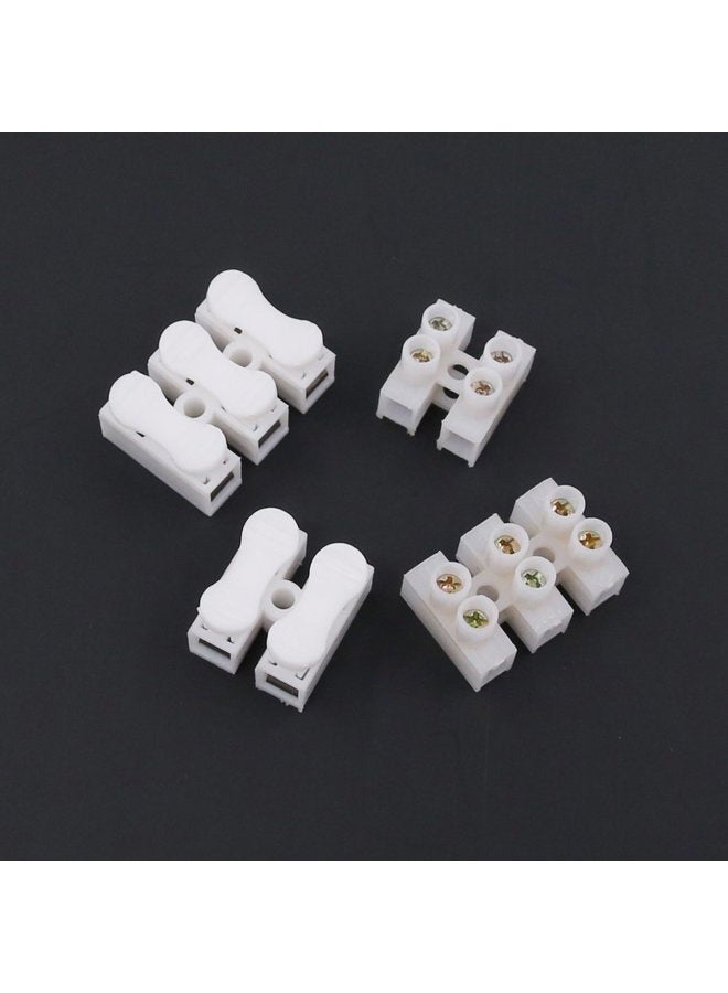 Rustark 100Pcs 2P CH2 + 3P CH3 Quick Connector Spring Wire Connector Screw Terminal Barrier Block for LED Strip Light Wire Connecting - 4 Styles - Image 4