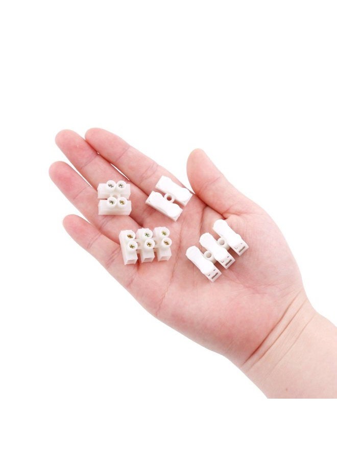 Rustark 100Pcs 2P CH2 + 3P CH3 Quick Connector Spring Wire Connector Screw Terminal Barrier Block for LED Strip Light Wire Connecting - 4 Styles - Image 5