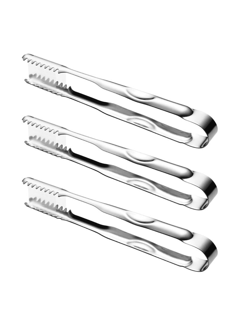 CMGTYYD. ٣ ملقط ثلج لدلو الثلج، ملقط تقديم صغير، ملقط من الفولاذ المقاوم للصدأ بطول ٦ بوصات مزود بأسنان للثلج ومكعبات السكر وألواح اللحوم الباردة - متين وسهل الاستخدام. - Image 1