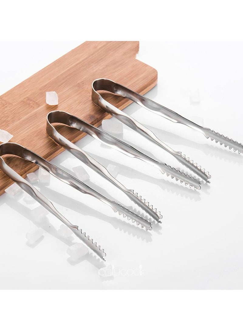 CMGTYYD. ٣ ملقط ثلج لدلو الثلج، ملقط تقديم صغير، ملقط من الفولاذ المقاوم للصدأ بطول ٦ بوصات مزود بأسنان للثلج ومكعبات السكر وألواح اللحوم الباردة - متين وسهل الاستخدام. - Image 2