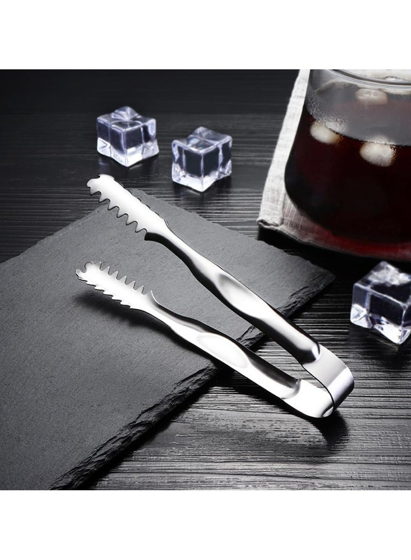 CMGTYYD. ٣ ملقط ثلج لدلو الثلج، ملقط تقديم صغير، ملقط من الفولاذ المقاوم للصدأ بطول ٦ بوصات مزود بأسنان للثلج ومكعبات السكر وألواح اللحوم الباردة - متين وسهل الاستخدام. - Image 4