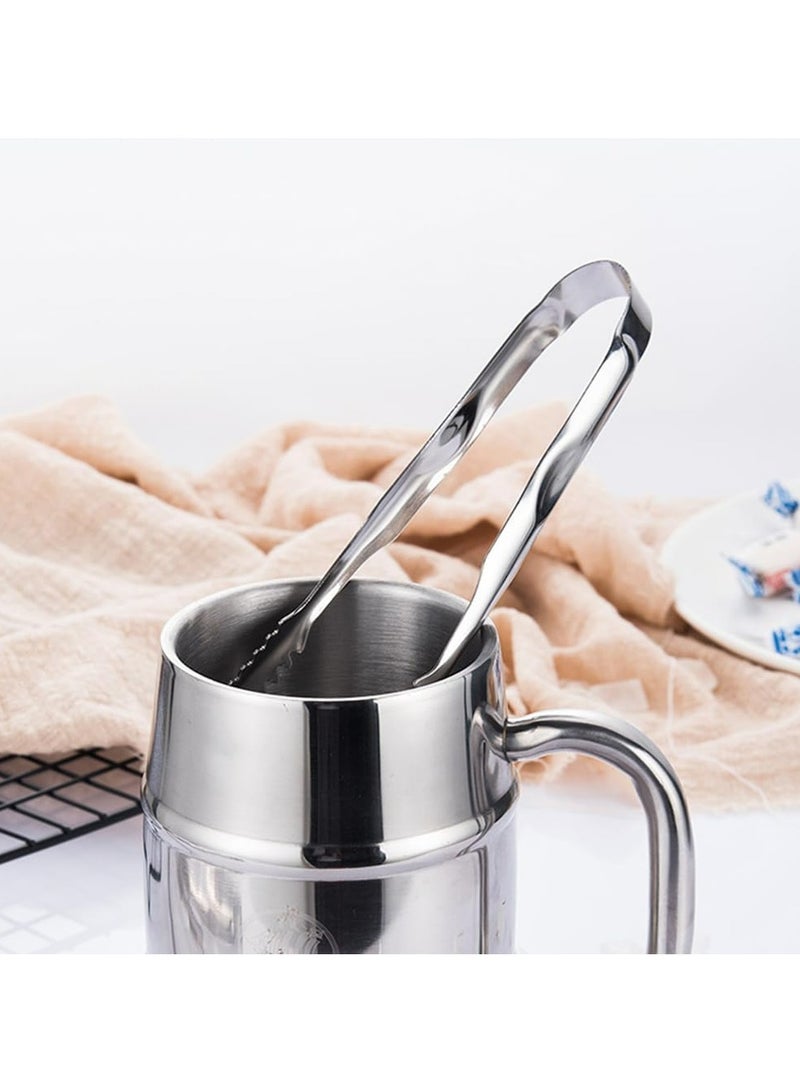 CMGTYYD. ٣ ملقط ثلج لدلو الثلج، ملقط تقديم صغير، ملقط من الفولاذ المقاوم للصدأ بطول ٦ بوصات مزود بأسنان للثلج ومكعبات السكر وألواح اللحوم الباردة - متين وسهل الاستخدام. - Image 5