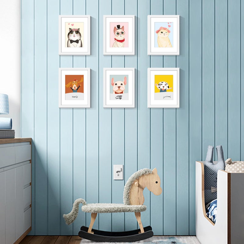upsimples upsimples 8.5x11 Picture Frame Set of 10  Display Pictures 6x8 with Mat or 8.5x11 without Mat  Multi Photo Frames Collage for Wall or Tabletop Display  Real Glass  White - Image 2