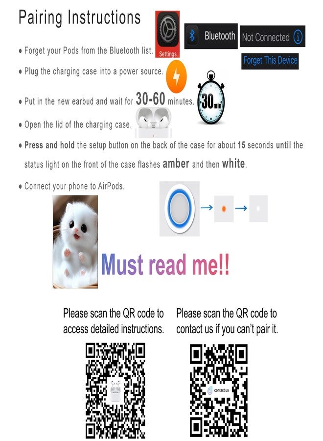 Meenova مينوفا A2564 سماعة أذن يسار فقط، بديل سماعة أذن يسار OEM لجهاز AirPod (الجيل الثالث)، متوافق مع علبة شحن AirPods الأصلية 3 A2897 A2566 وسادة الأذن (يسار A2564) - Image 5