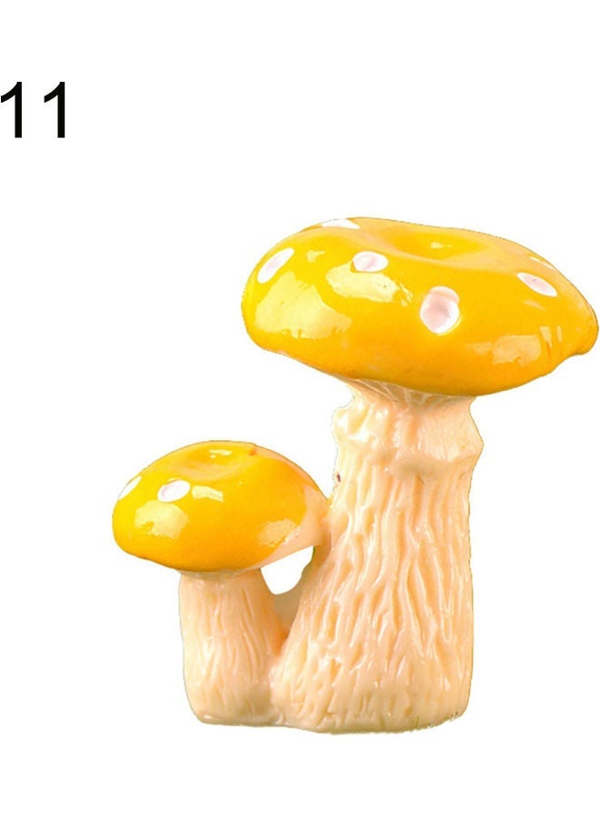 NIBEMINENT Artificial Simulation Mushroom Ornament for Garden Decor Yellow