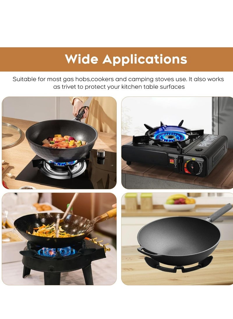 Oasisgalore - Cast Iron Wok Support Ring, Universal Stove Iron Stand, Non-Slip Trivet for Gas Stove, Black Kitchen Accessory - Image 1