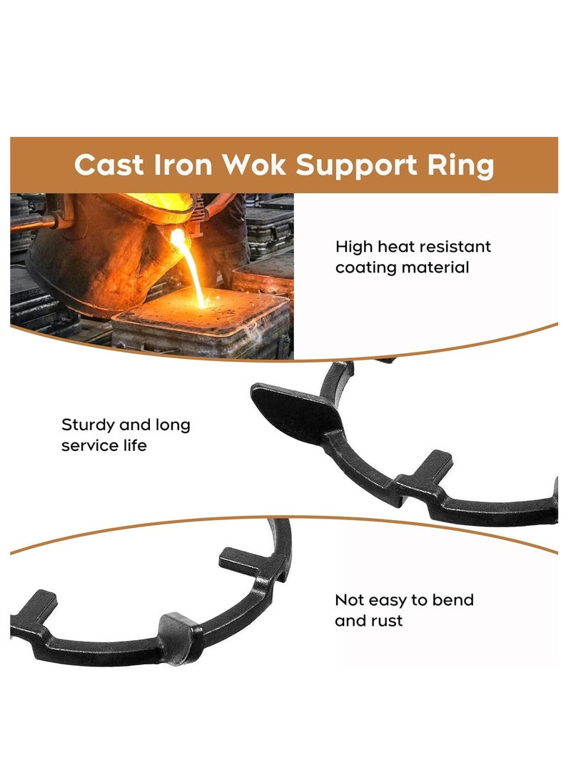 Oasisgalore - Cast Iron Wok Support Ring, Universal Stove Iron Stand, Non-Slip Trivet for Gas Stove, Black Kitchen Accessory - Image 1