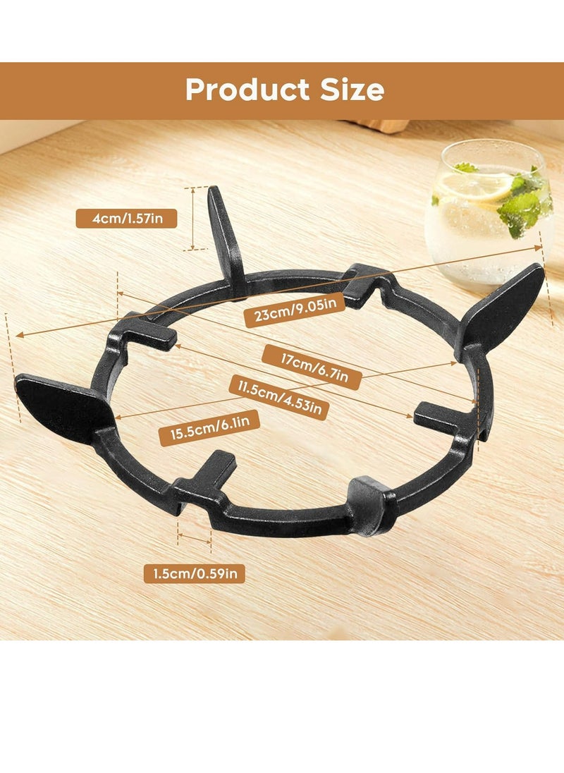 Oasisgalore - Cast Iron Wok Support Ring, Universal Stove Iron Stand, Non-Slip Trivet for Gas Stove, Black Kitchen Accessory - Image 1