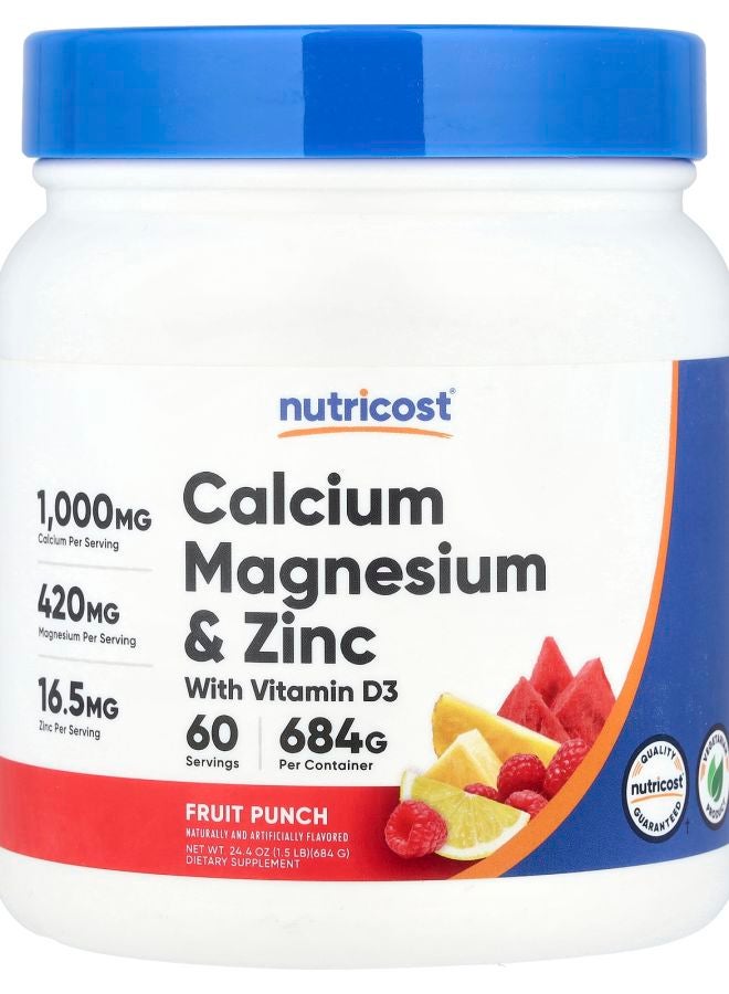 Nutricost Calcium Magnesium & Zinc with Vitamin D3 24.4 oz (684 g) - Image 1