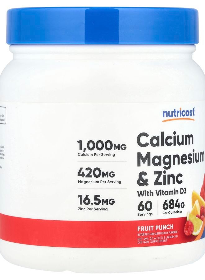 Nutricost Calcium Magnesium & Zinc with Vitamin D3 24.4 oz (684 g) - Image 2