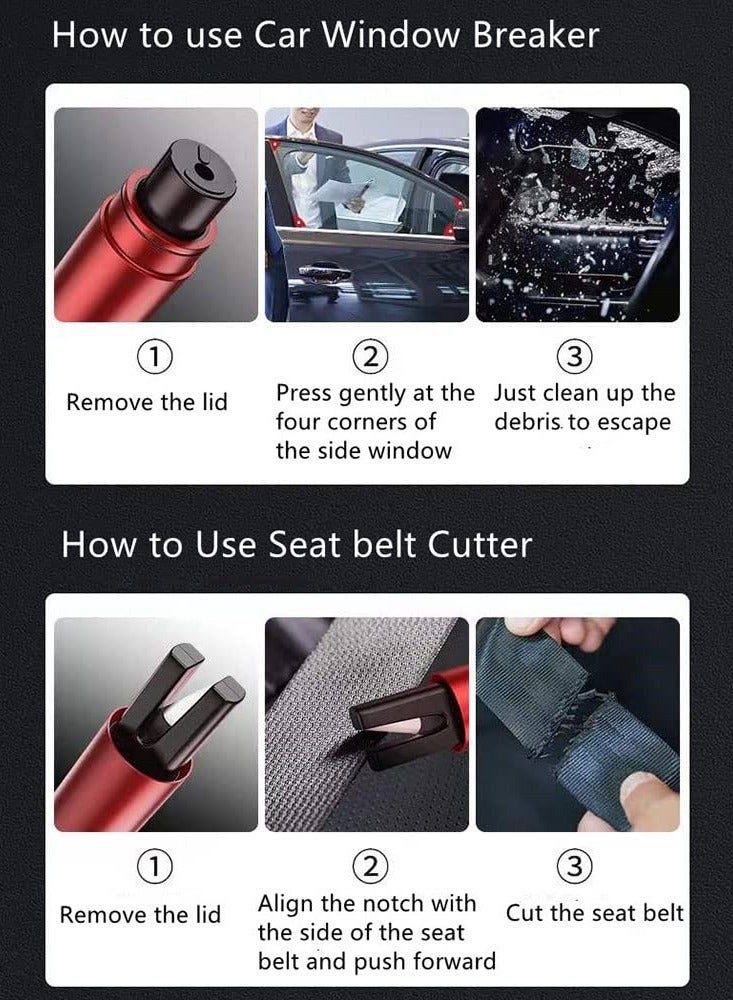 SYOSI Portable Safety Hammer Emergency Escape Tool, Multifunctional Window Breaker with Seat Belt Cutter, Portable Safety Hammer Emergency Escape Tool, One Second Breaking Window Escape (Black) - Image 5